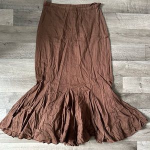 Brown Linen Mermaid Skirt